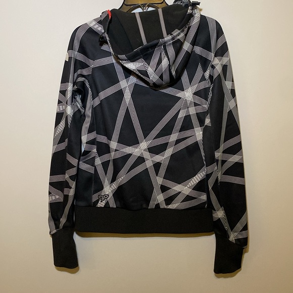 🌺The North Face APEX Running Jacket Hoodie Geometric Black White Women’s M - Picture 7 of 10